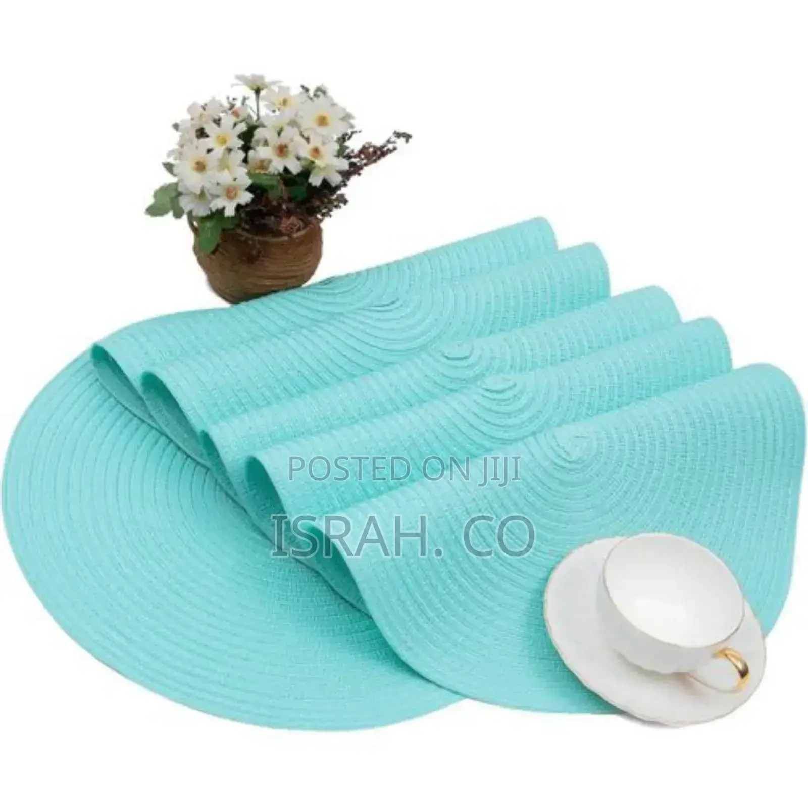 Round Placemats Set of 6,Braided 15 Inch