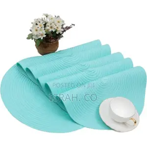 Round Placemats Set of 6,Braided 15 Inch