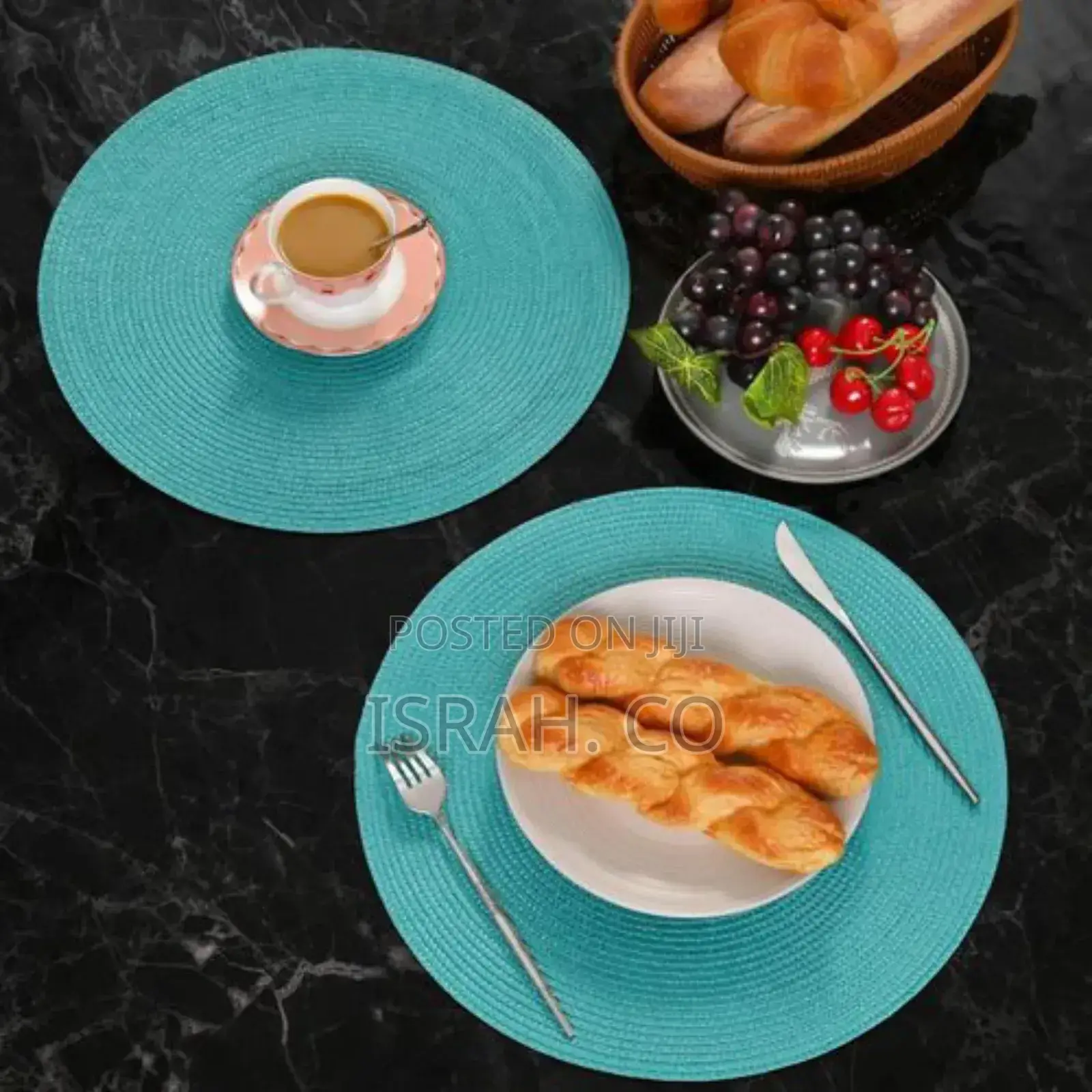 Round Placemats Set of 6,Braided 15 Inch