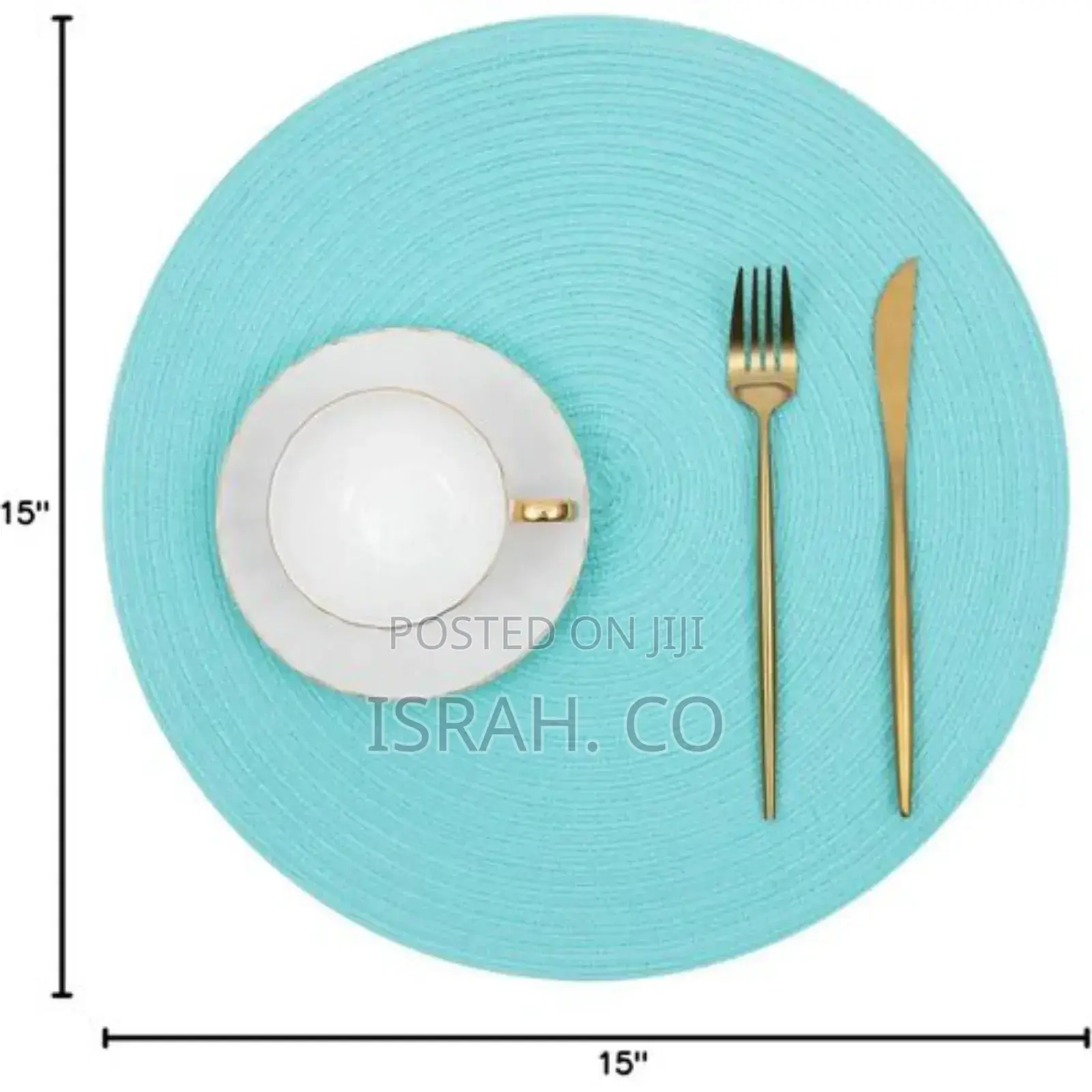 Round Placemats Set of 6,Braided 15 Inch