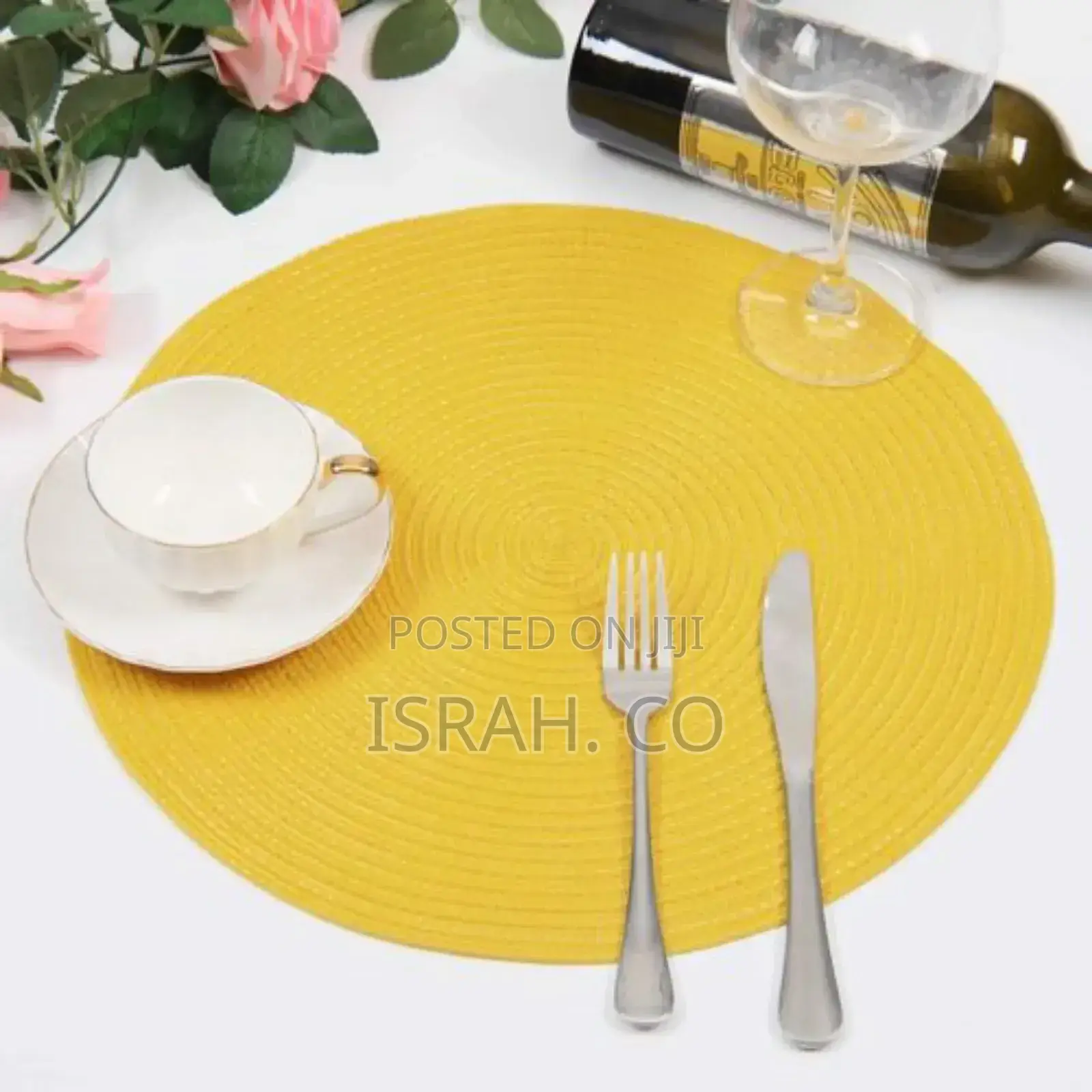 Set of 6,Braided 15 Inch Table Mats Heat Resistant Non-Slip