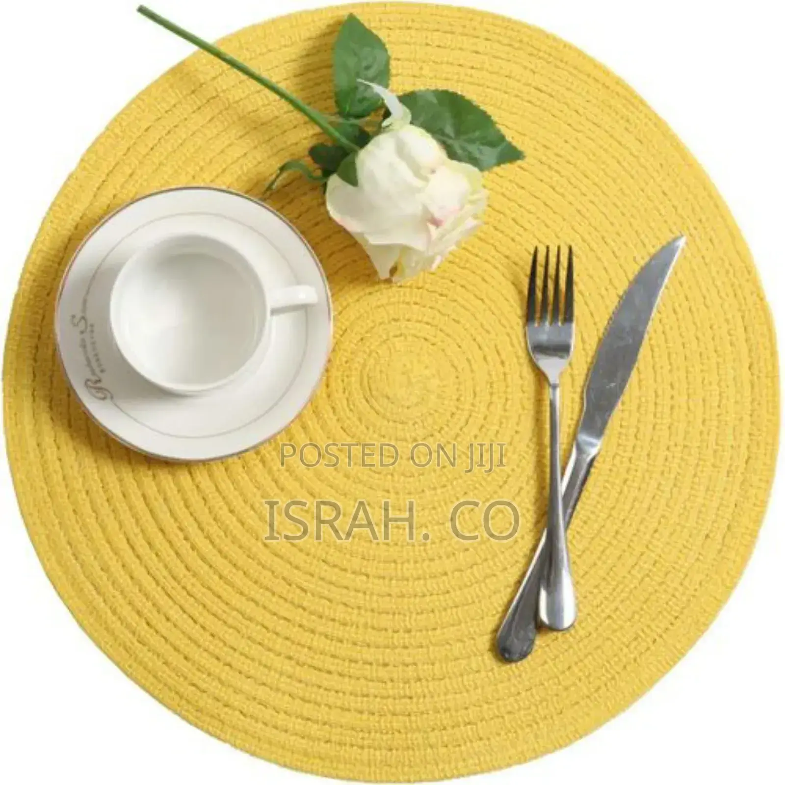 Set of 6,Braided 15 Inch Table Mats Heat Resistant Non-Slip