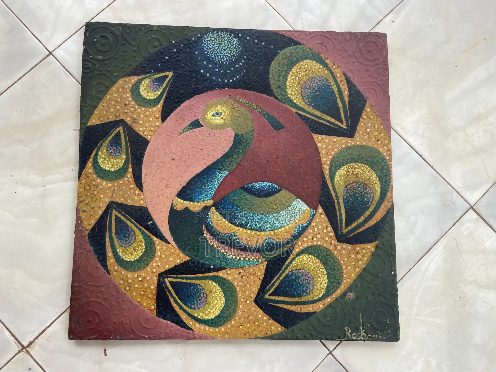 Peacock Big Size Oil Painting