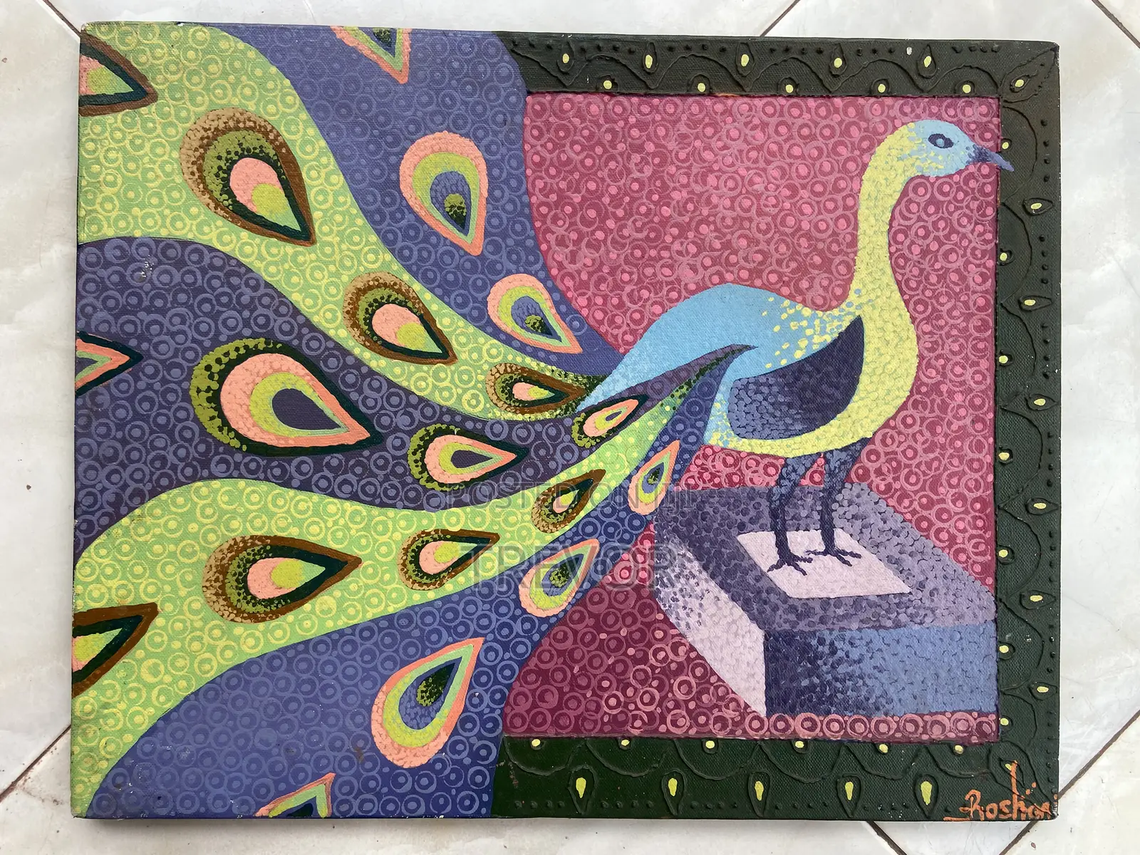 Peacock Big Size Oil Painting
