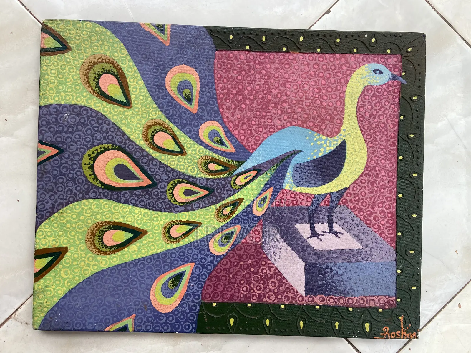 Peacock Big Size Oil Painting