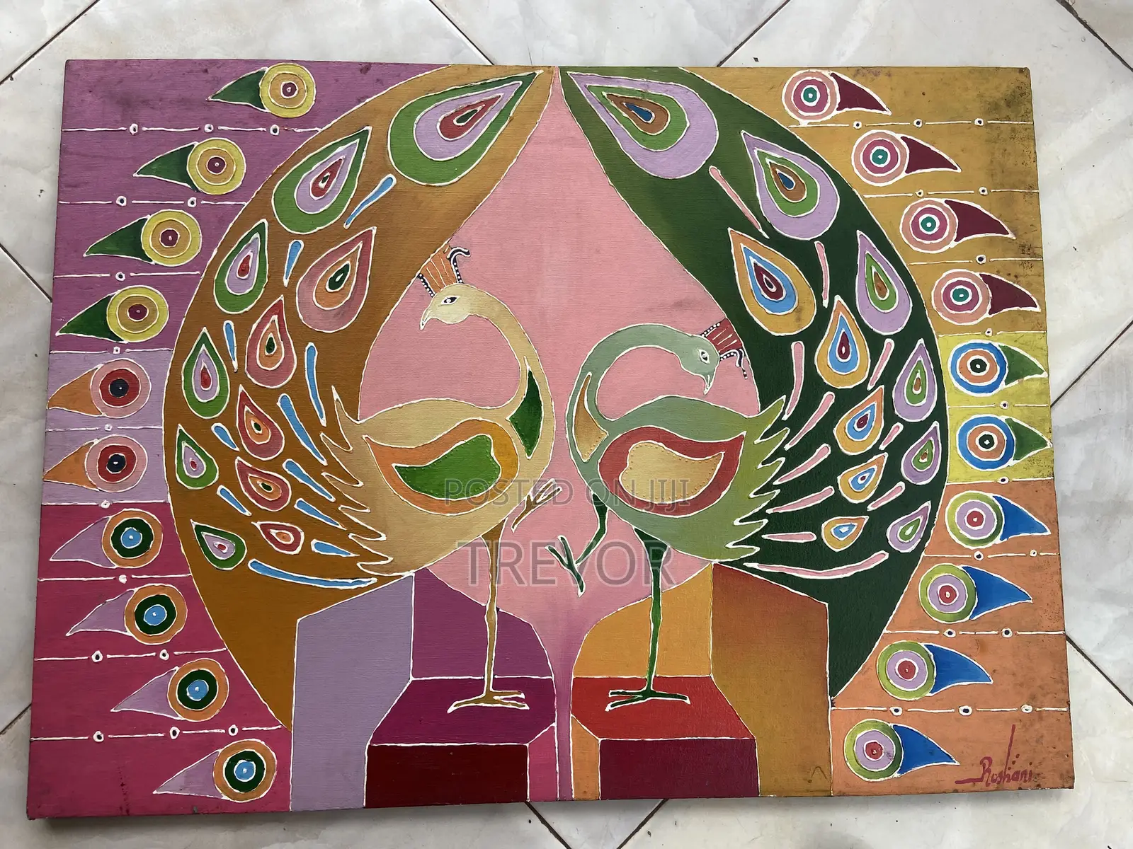 Peacock Big Size Oil Painting