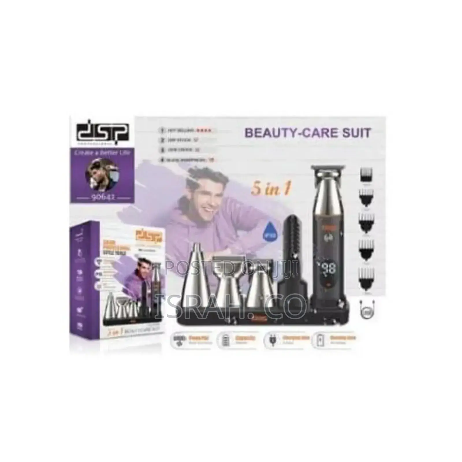 DSP 5-in-1 Rechargeable Ipx6 Trimmer Body Grooming Set