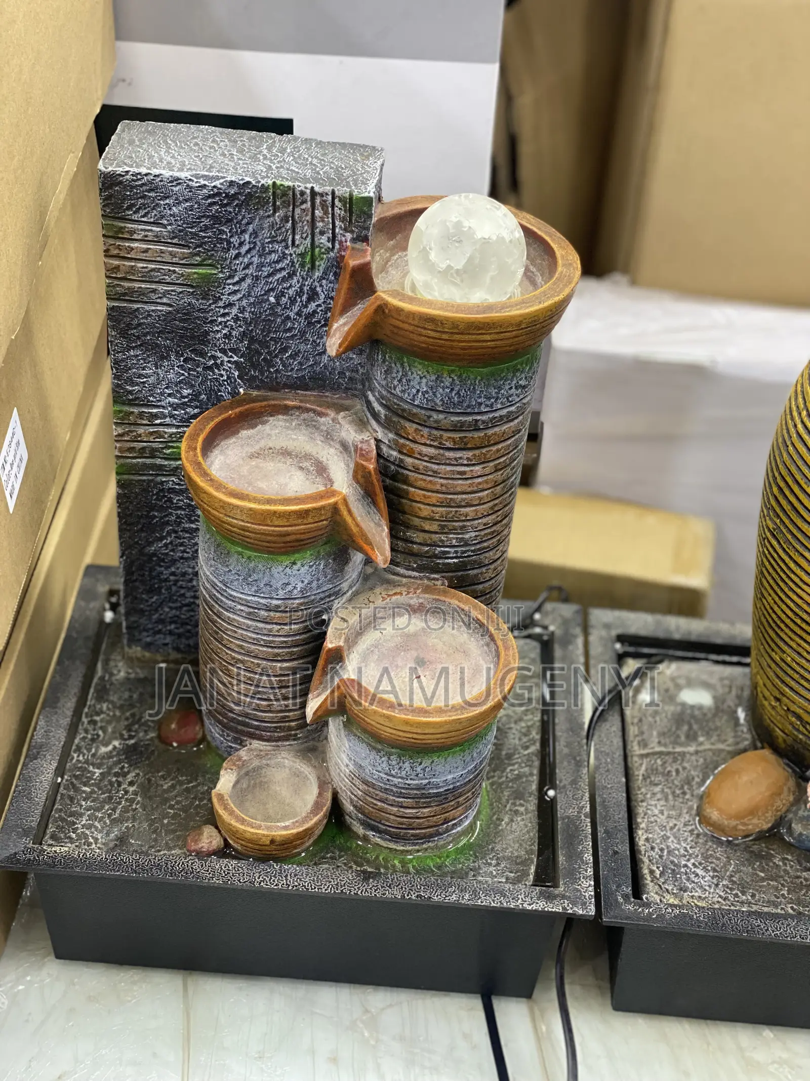 Grey Brown Pot Fountain Available