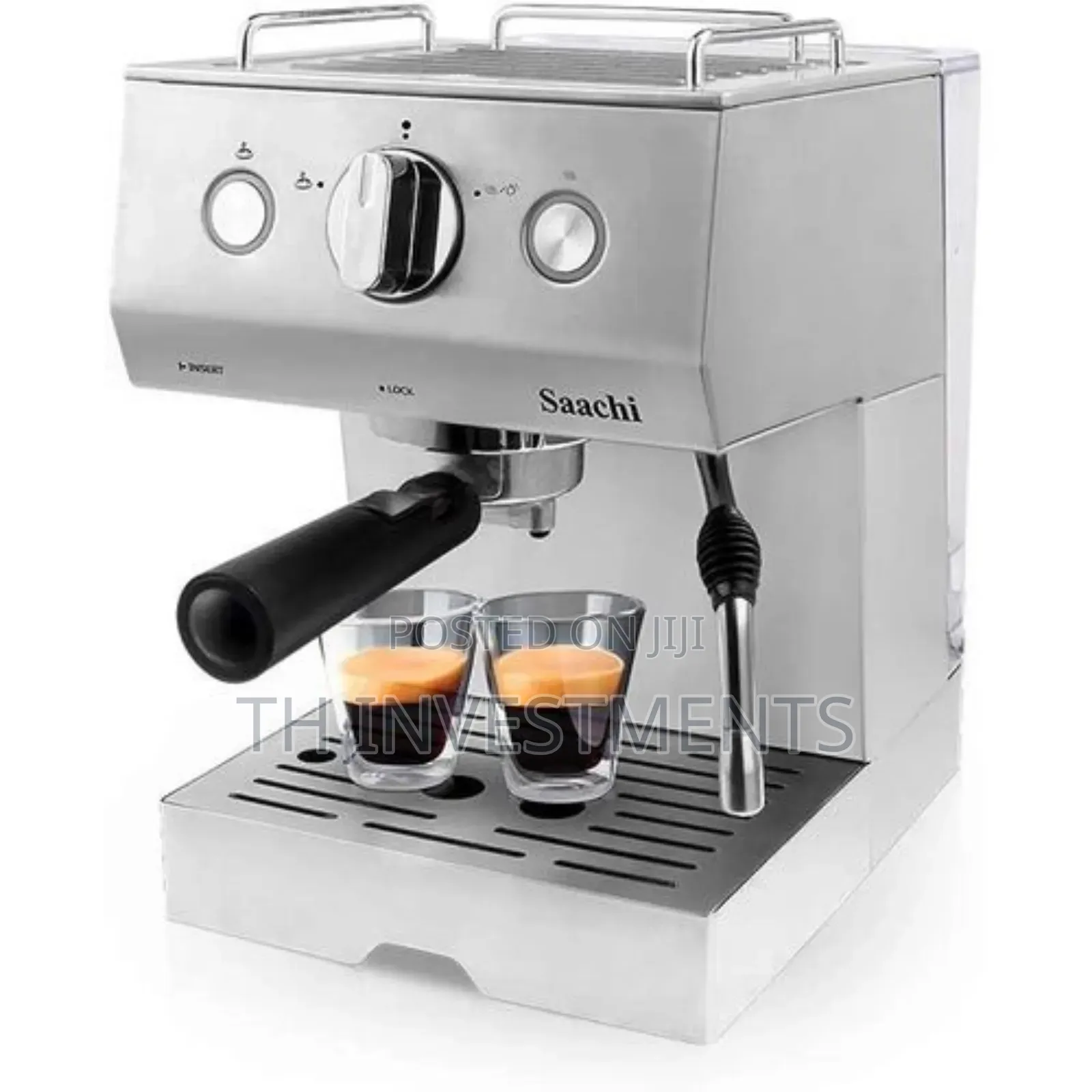 Coffee, Espresso and Cappuccino Maker Machine-Silver 