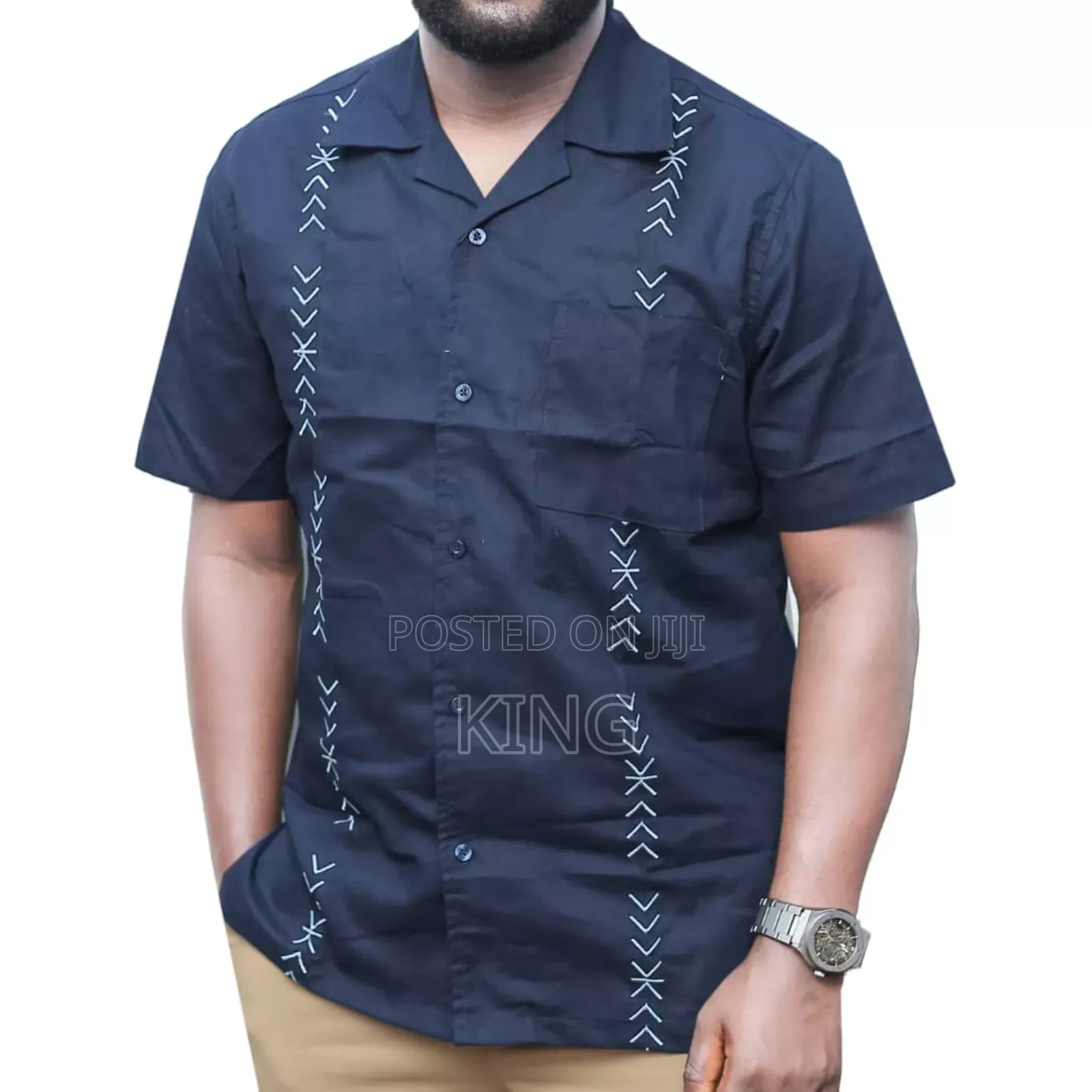 Polished Linen Shirts. African Style. Kitengi