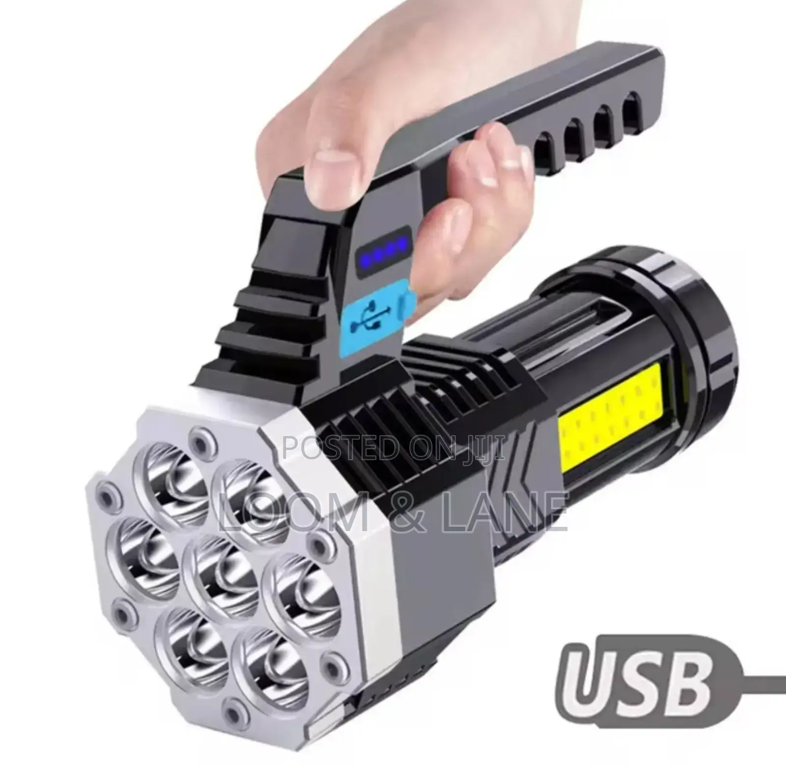 Usb Rechargeable Flashlight Cob Side Light Torch