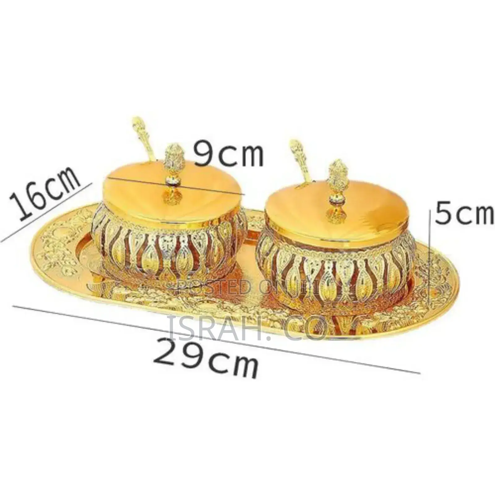 Gold Metal Spice Pot Sealed Glass Sugar Bowl Box With Lid