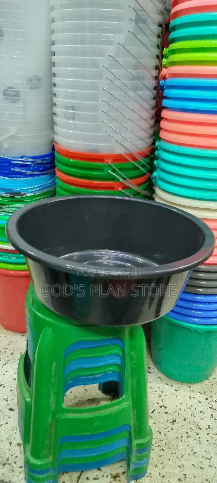 Black Plastic Basin