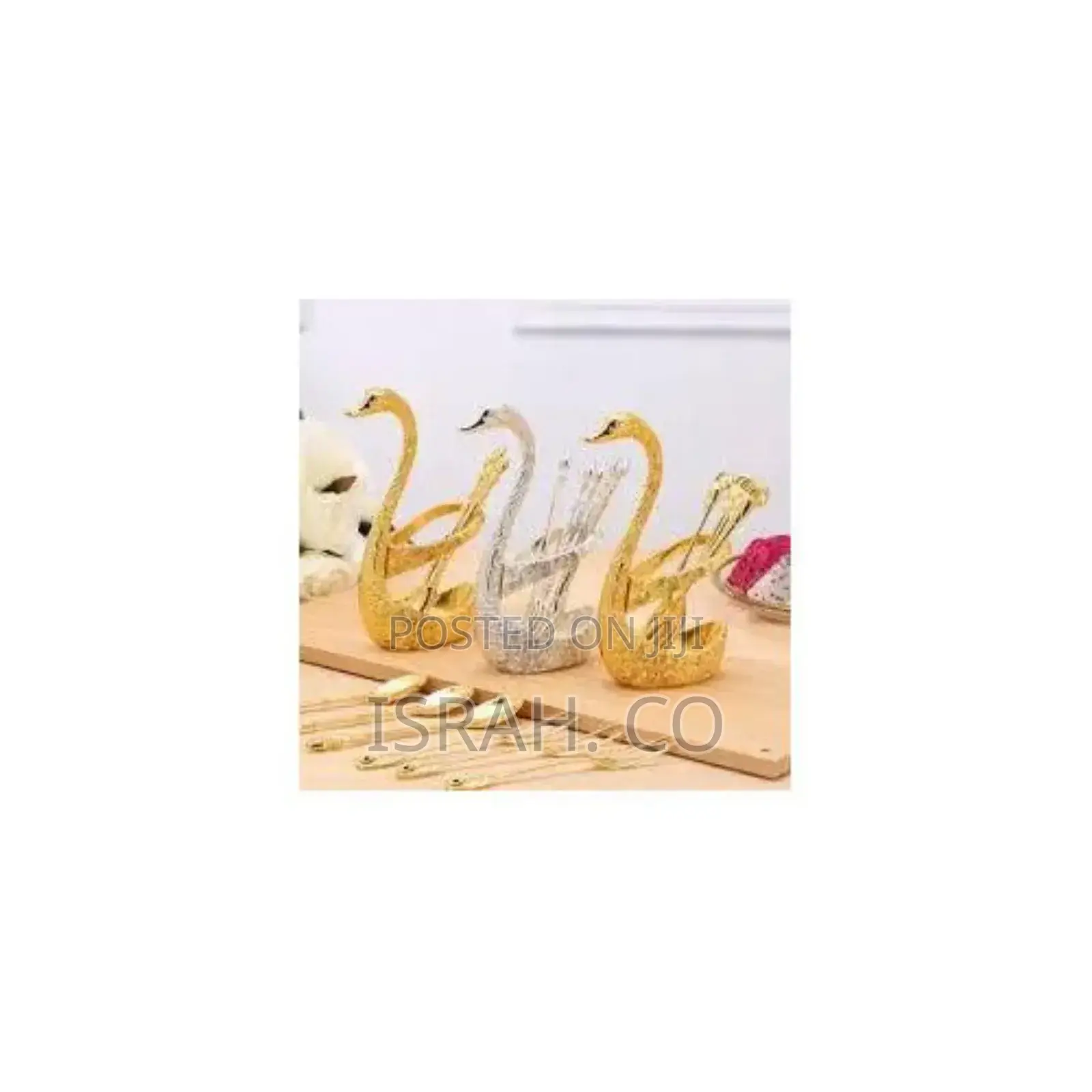 Swan Shape 6 Spoons and Forks Holder Stainless Steel