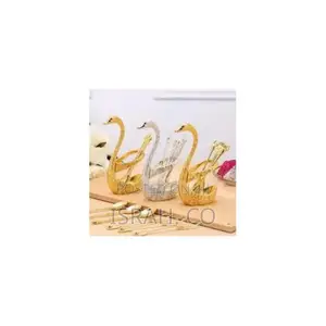 Swan Shape 6 Spoons and Forks Holder Stainless Steel