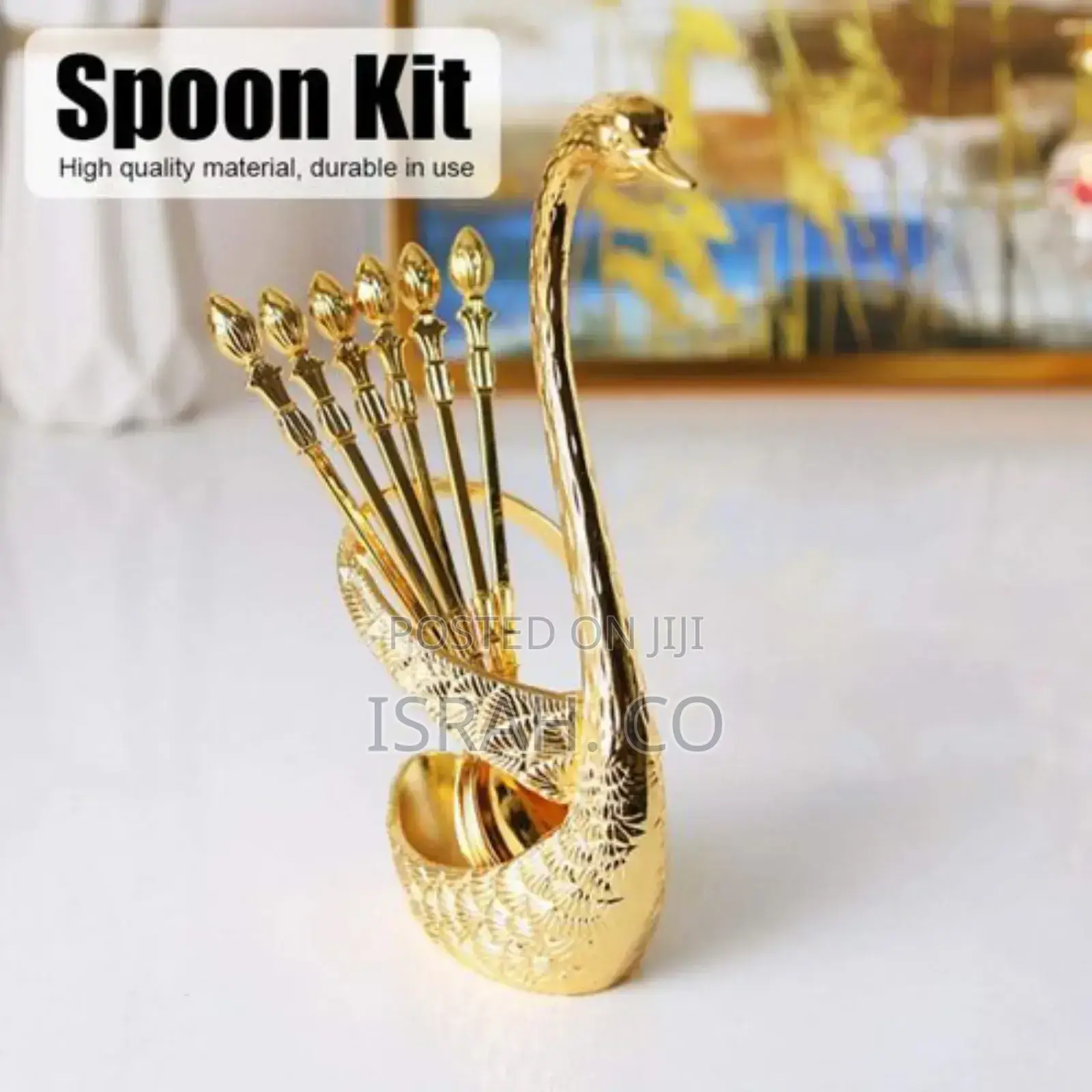 Swan Shape 6 Spoons and Forks Holder Stainless Steel