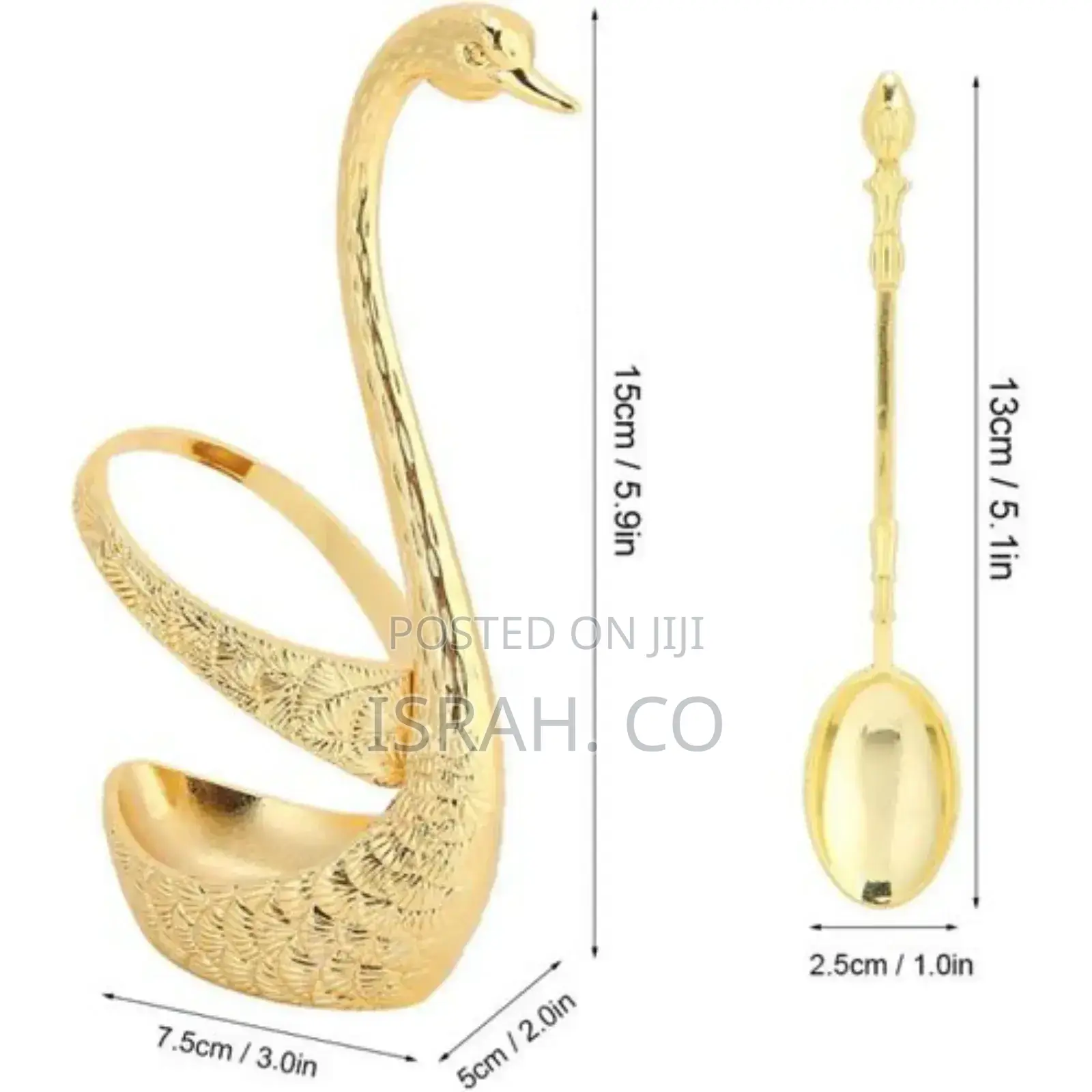 Swan Shape 6 Spoons and Forks Holder Stainless Steel