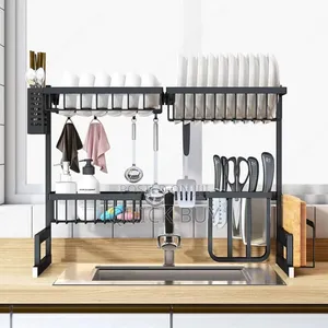 Metallic Over Sink Dish Drainer Rack