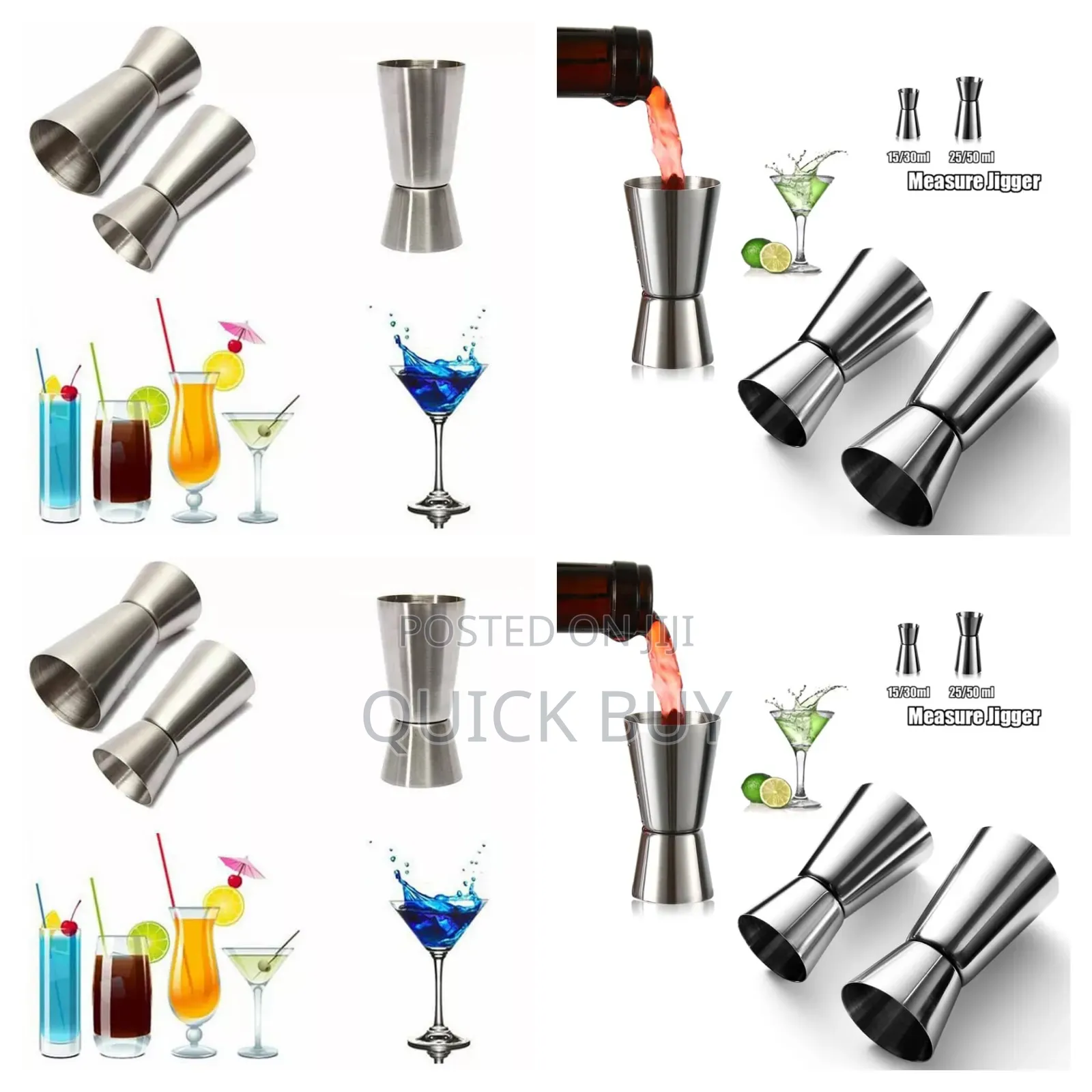 New Cocktail Metallic Measure Jigger