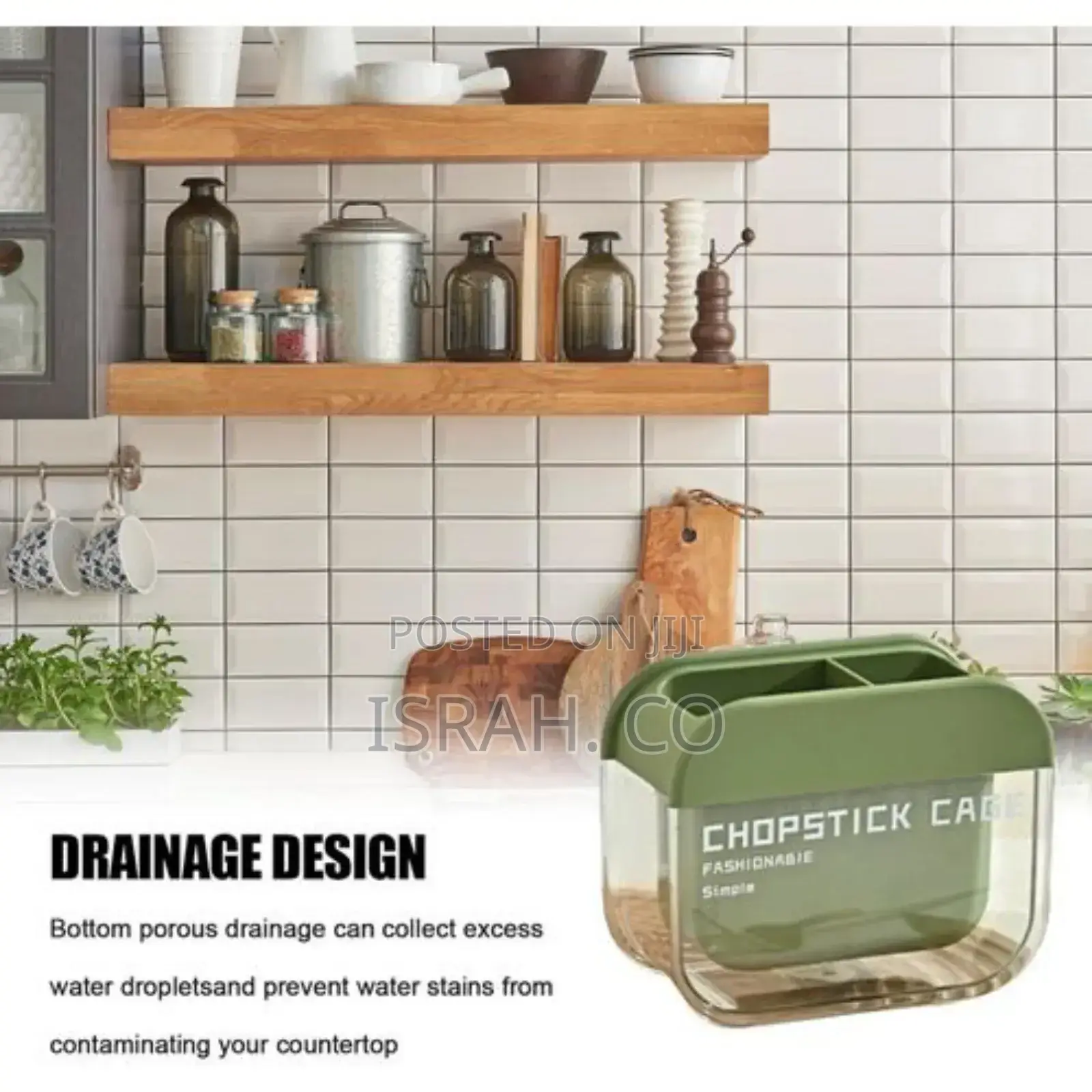 Holder Cutlery Basket for Kitchen Cosmetics Storage Green