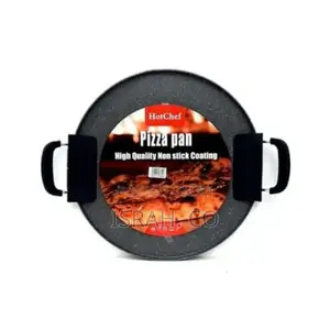 32cm Hot Chef Non Stick Pizza Pan for Oven or Grill - Black