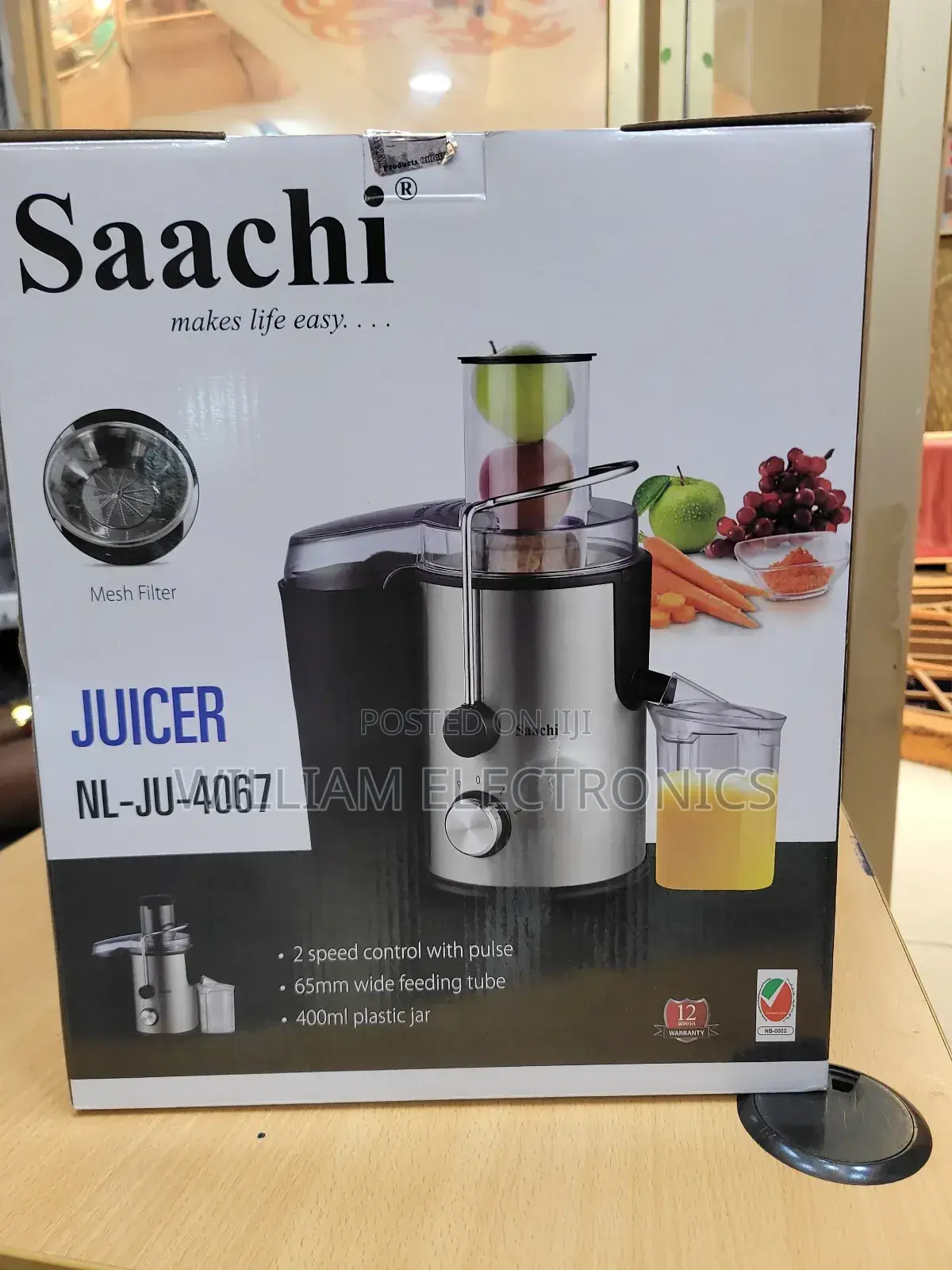 Saachi Juicer Nl-Ju-4067 With 2 Speed Control-Black/Silver