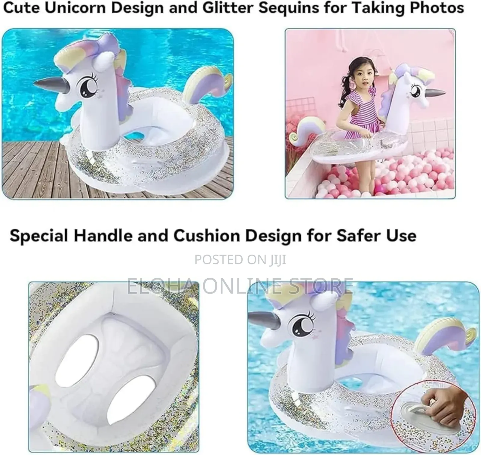 Unicorn Inflatable Floater Raft With Handles