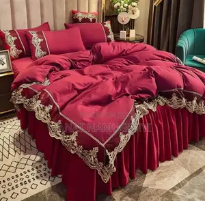 Maroon Laced 6 Piece Duvet