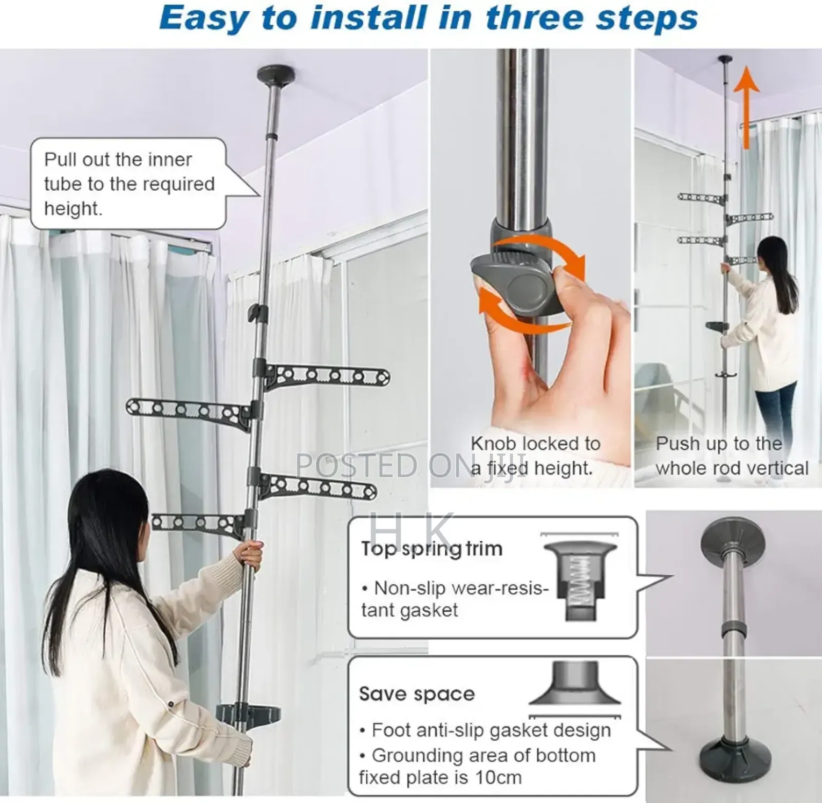 4-tier Standing Clothes Laundry Drying Rack