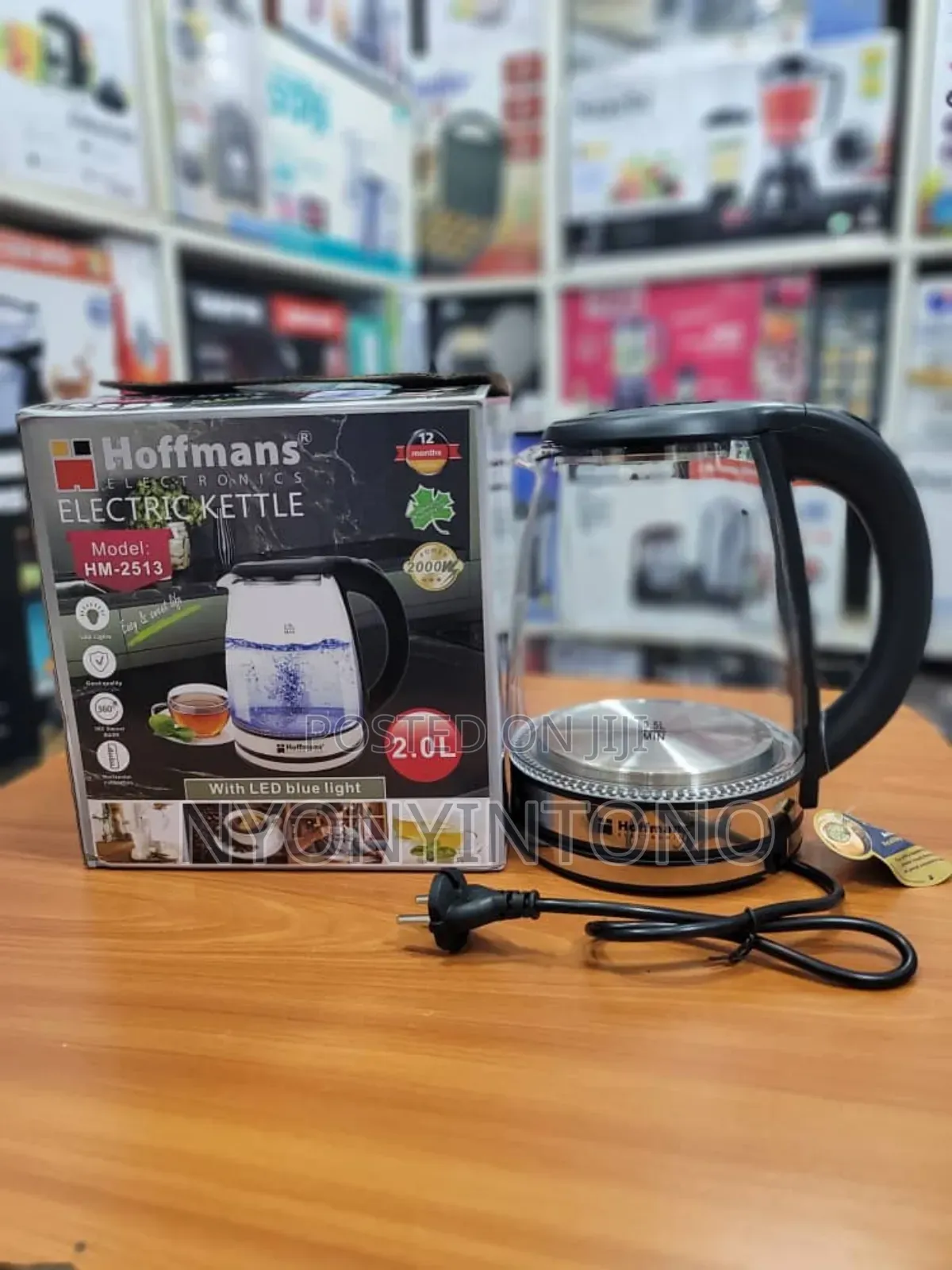 Hoffmans 2litre High Quality Glass Water Kettle