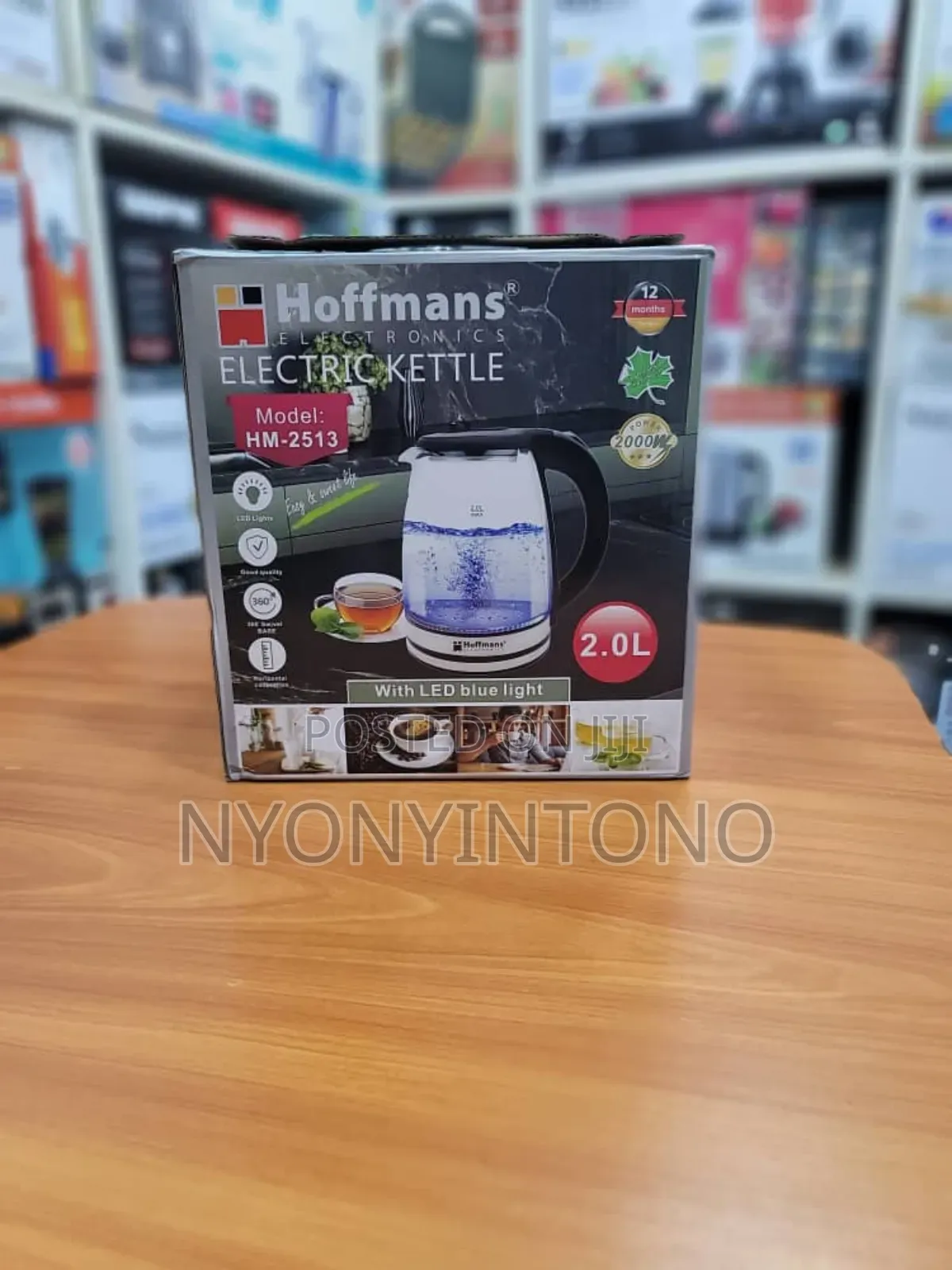 Hoffmans 2litre High Quality Glass Water Kettle