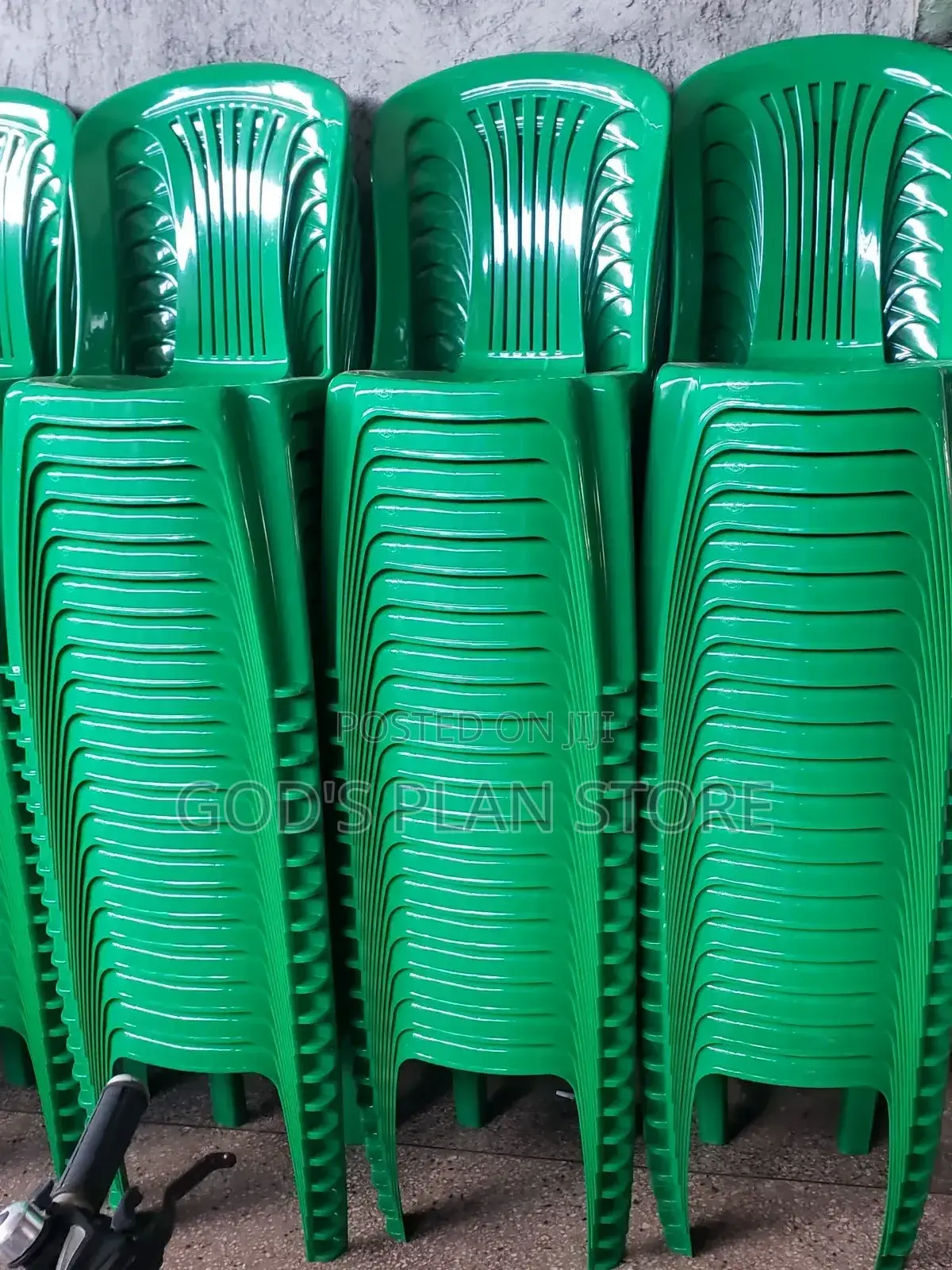 Green Armless Plastic Chairs