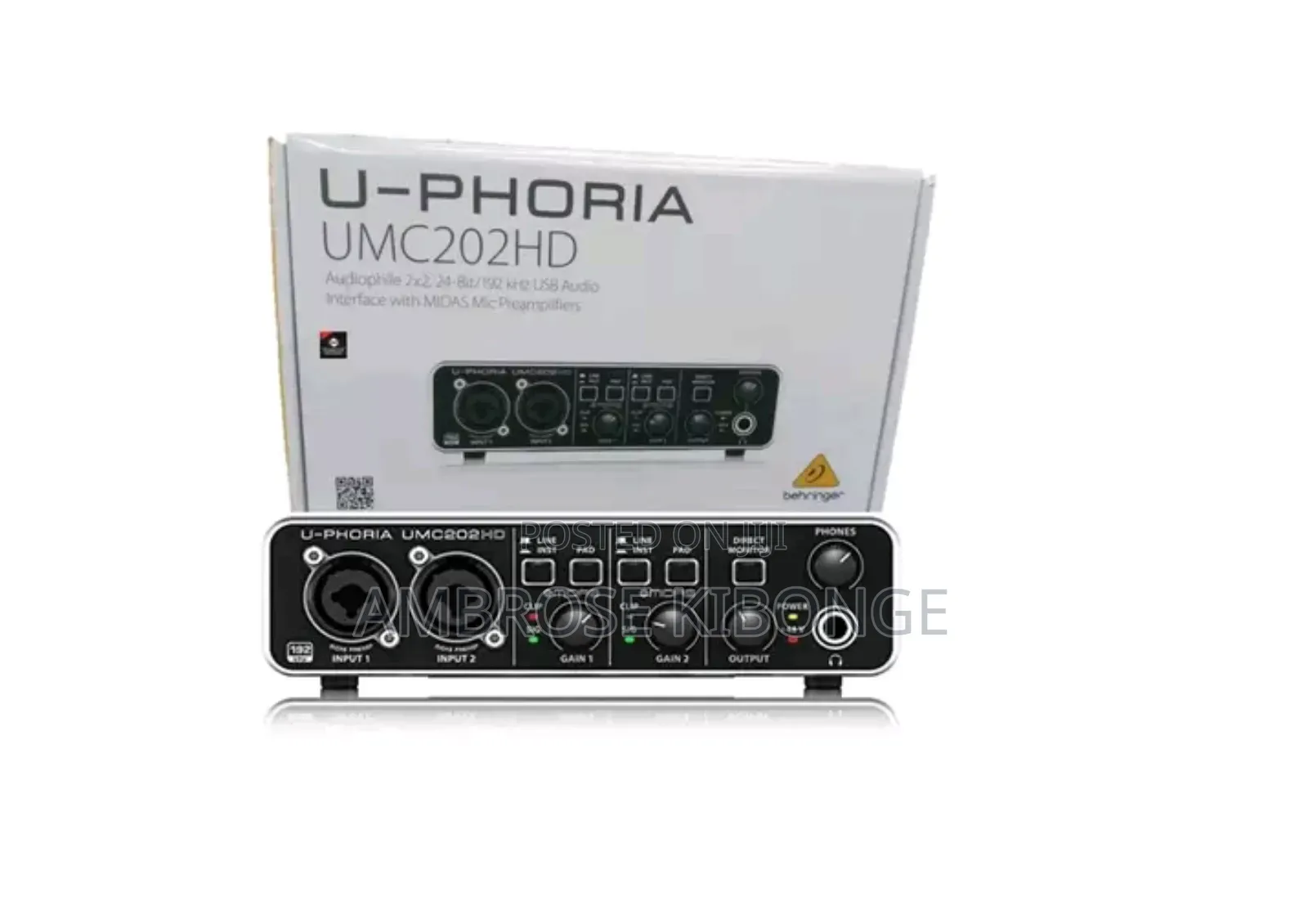 Behringer U-Phoria Umc202hd 2x2 24bit/192khz Audio Interface