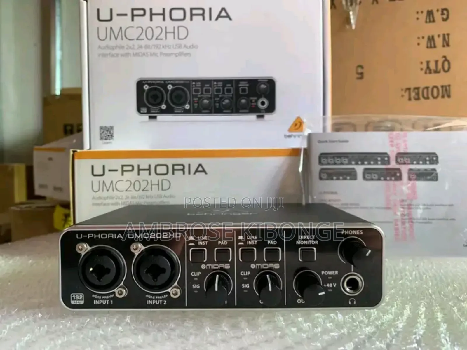Behringer U-Phoria Umc202hd 2x2 24bit/192khz Audio Interface