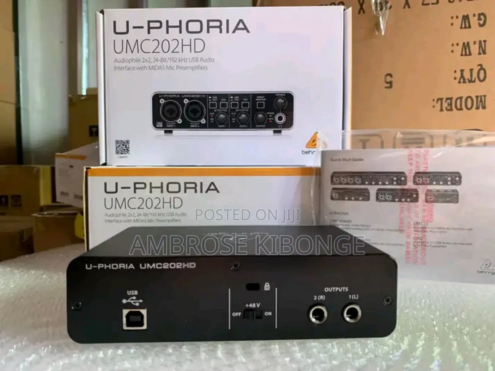 Behringer U-Phoria Umc202hd 2x2 24bit/192khz Audio Interface