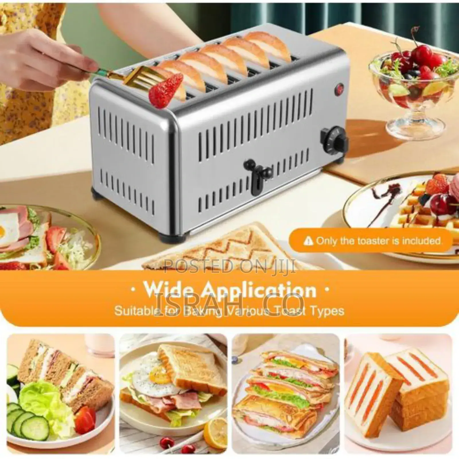 6 Slice Bread Toaster,1680w 110v Stainless Steel Commercial