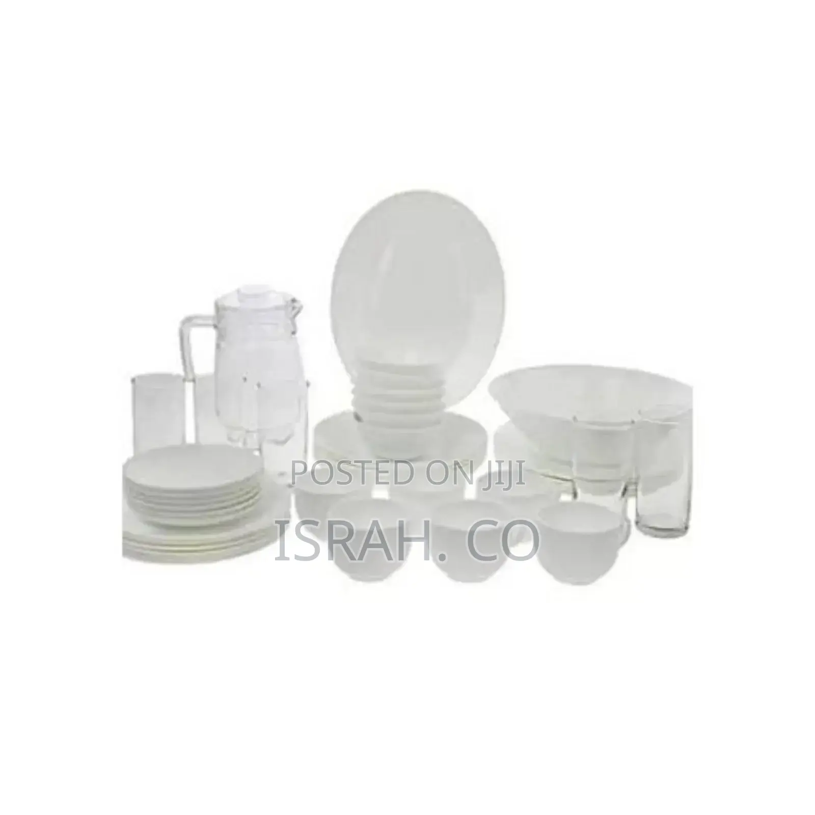 46 PCS Plain White Dinner Set