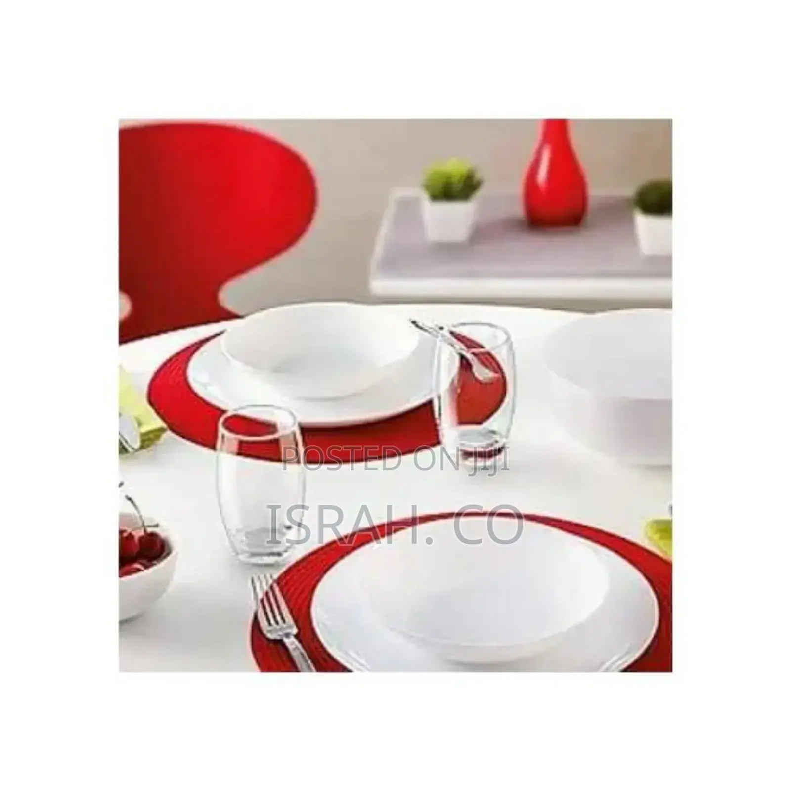 46 PCS Plain White Dinner Set
