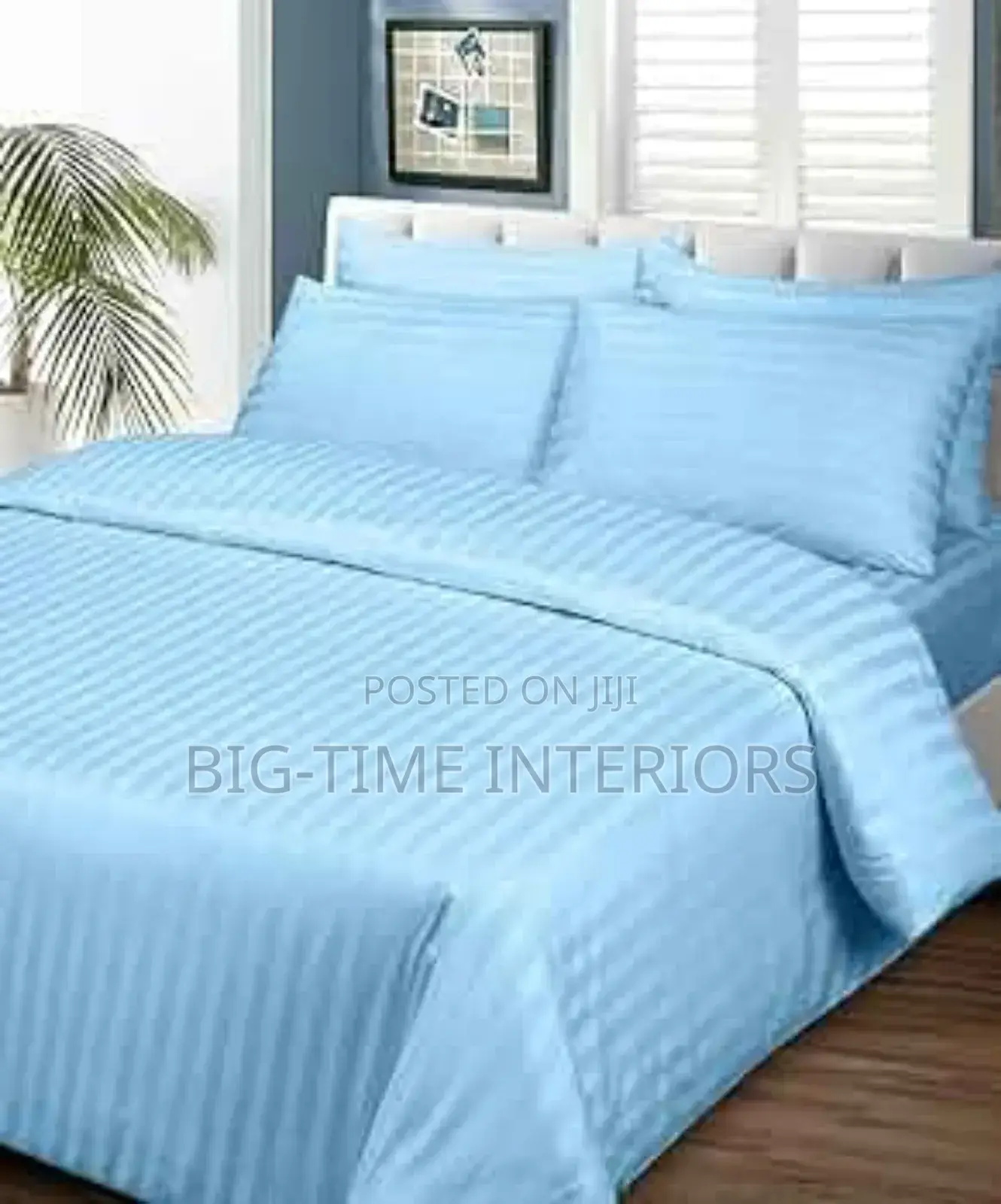 Smart Plain White Striped Honey.G King Size Duvet Set