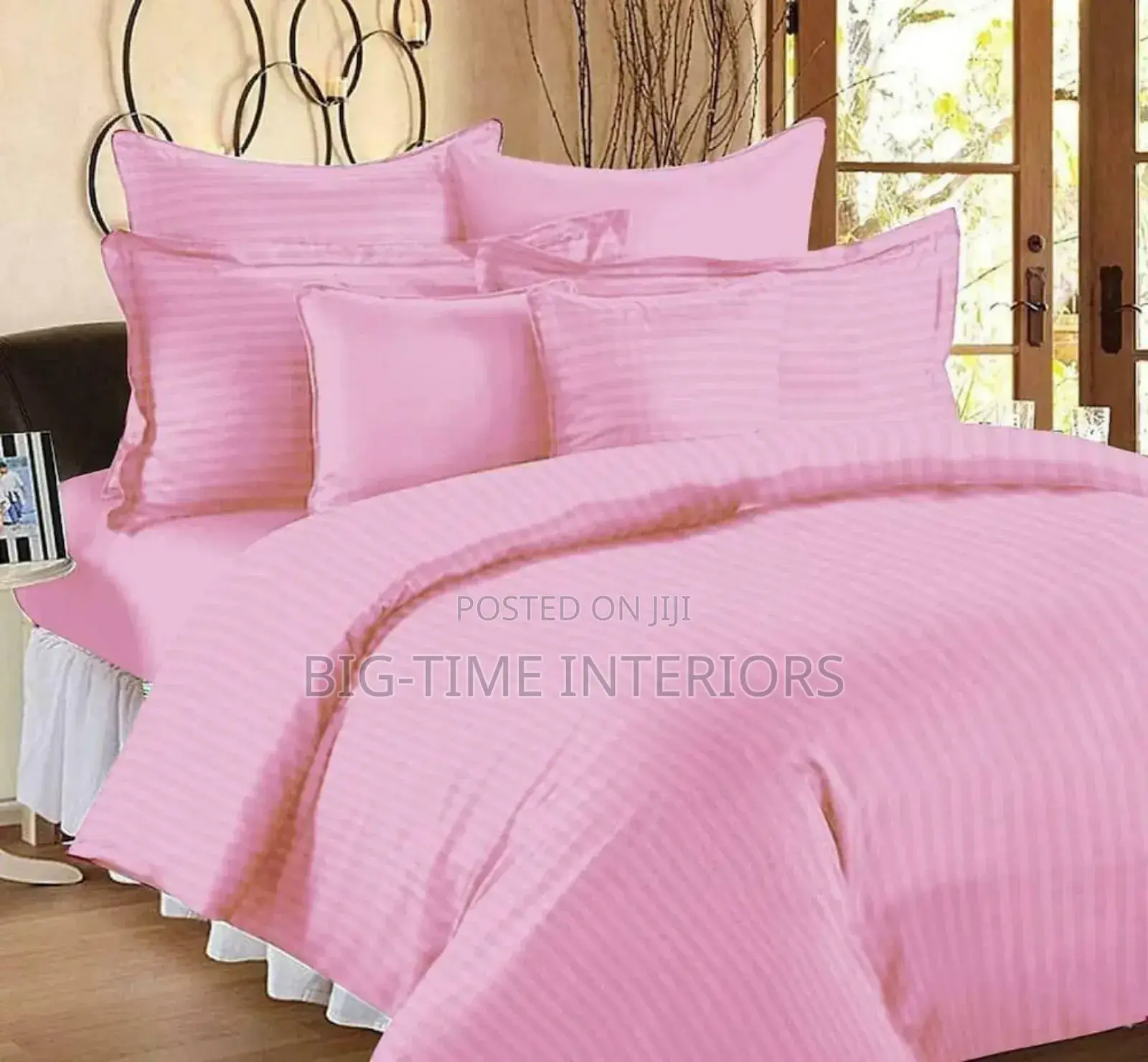 Luxurious Gray Striped Kingsize Duvet/Comforter Set