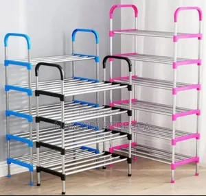 Photo - 5layers Shoe Rack Metallic Pink,Black and Blue