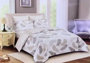 White With Brown Floral 4 Piece Duvet