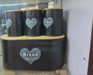 4-in-1 Bread Bin Set Black