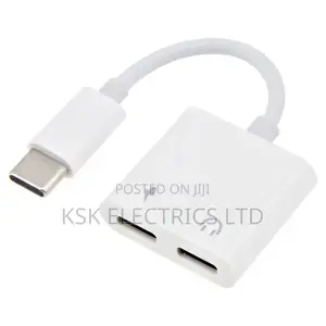 2 in 1 Type Usb C to Dual Usb C Earphone Adapter Splitter