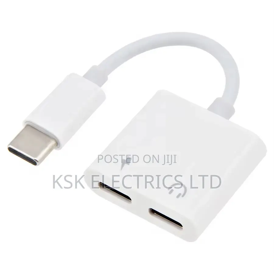 2 in 1 Type Usb C to Dual Usb C Earphone Adapter Splitter
