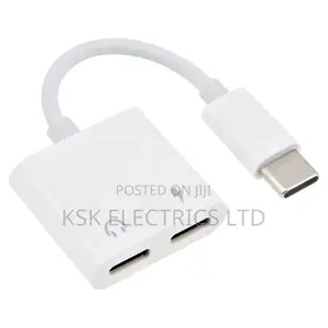 2 in 1 Type Usb C to Dual Usb C Earphone Adapter Splitter