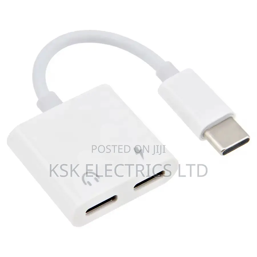 2 in 1 Type Usb C to Dual Usb C Earphone Adapter Splitter