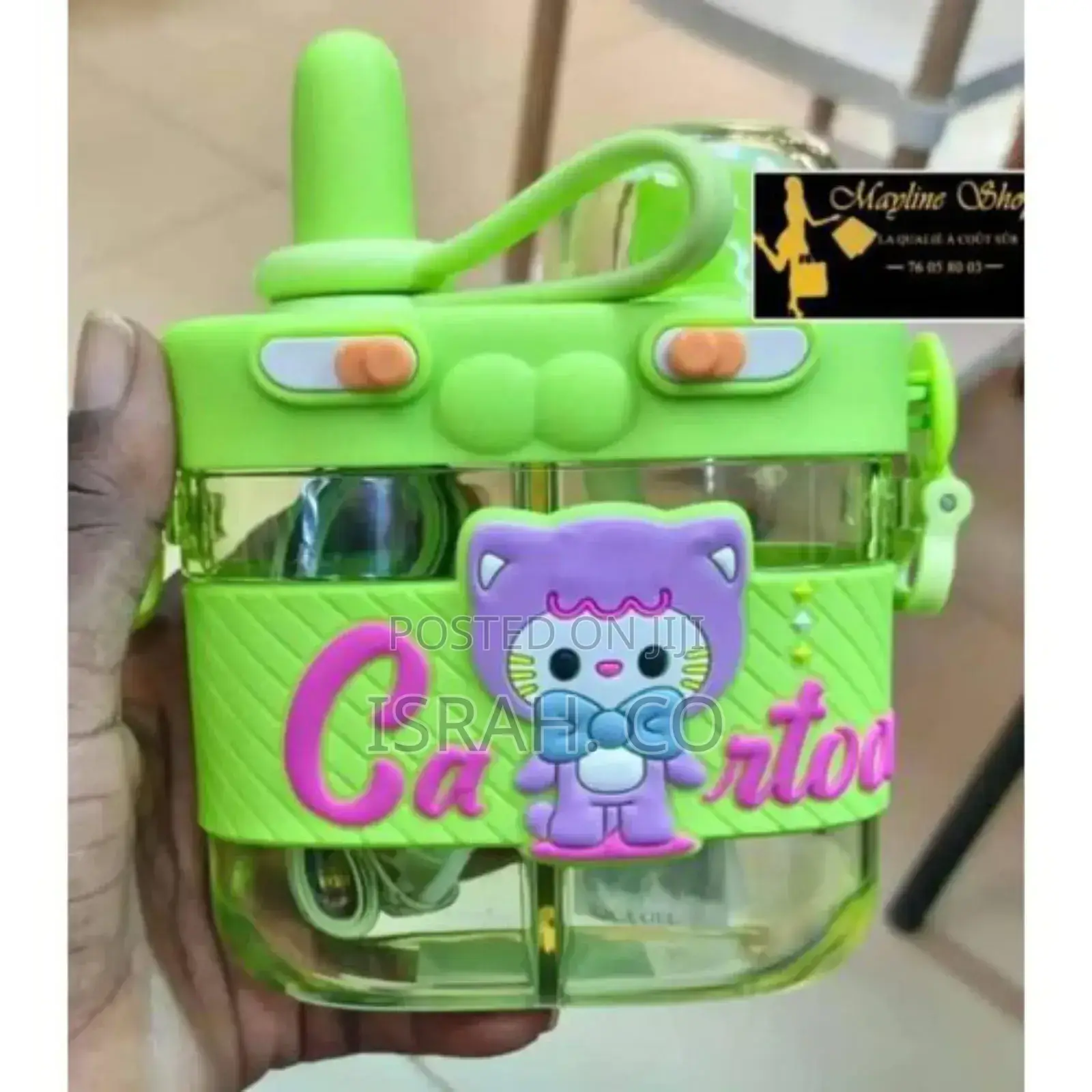800ml Cute Use Cartoon Dual Juice Water Milk Drink Bottle
