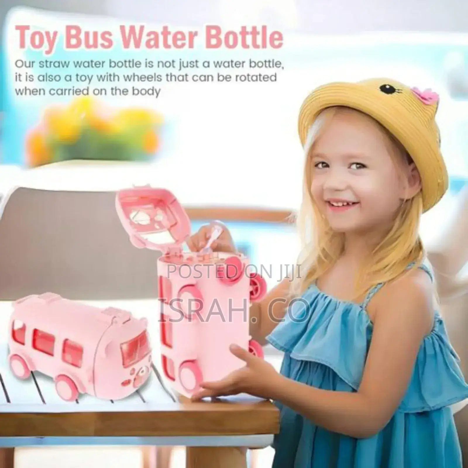 500ml Bus Water Bottle for Kids With Strap, Sipper,