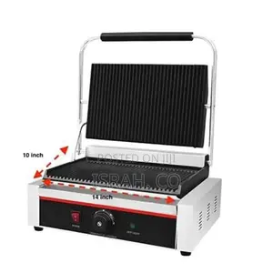 Commercial Electric Grooved Panini Sandwich Contact Grill